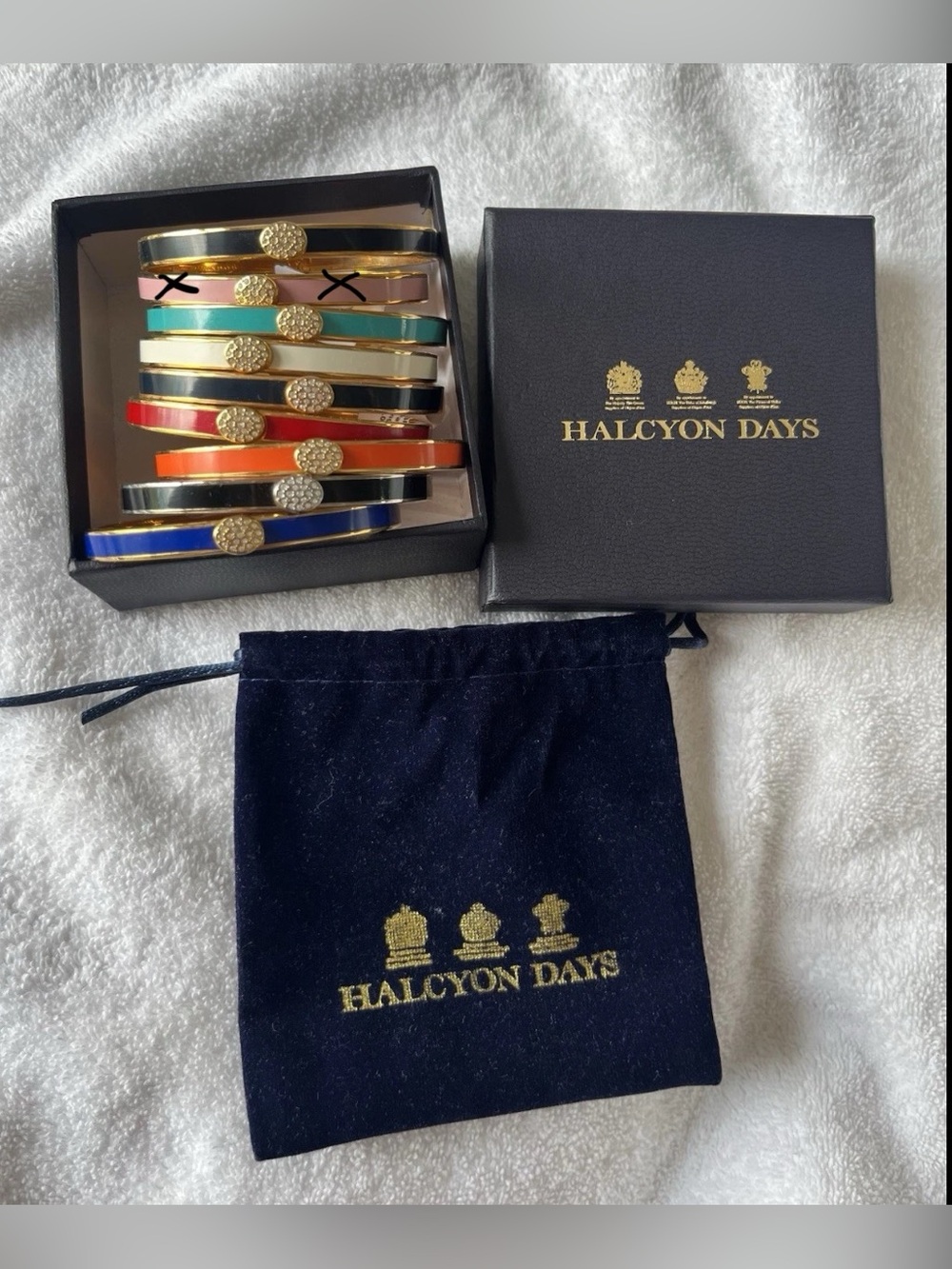 (ONE) Halcyon Days Enamel Stacking Bangle Bracelet ONE ONLY